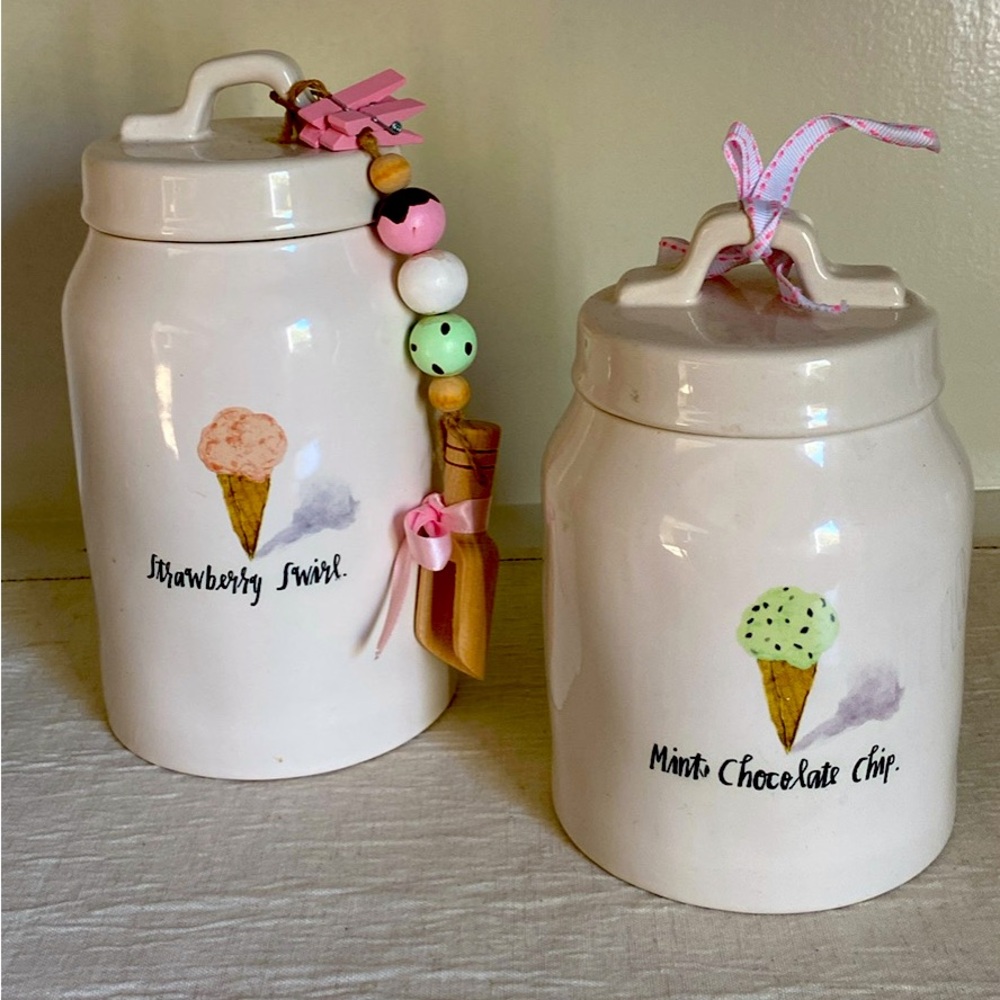 Beautiful Rae Dunn. HTF ceramic canisters.